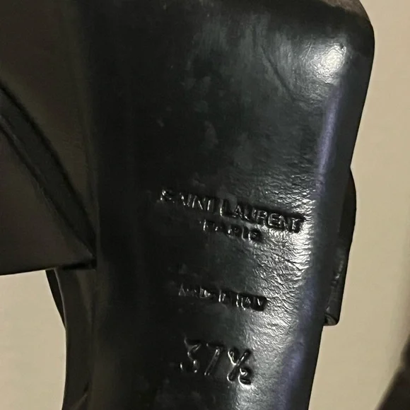Saint Laurent Black Heels with Strappy Design and Platform Sole - Picture 6 of 7